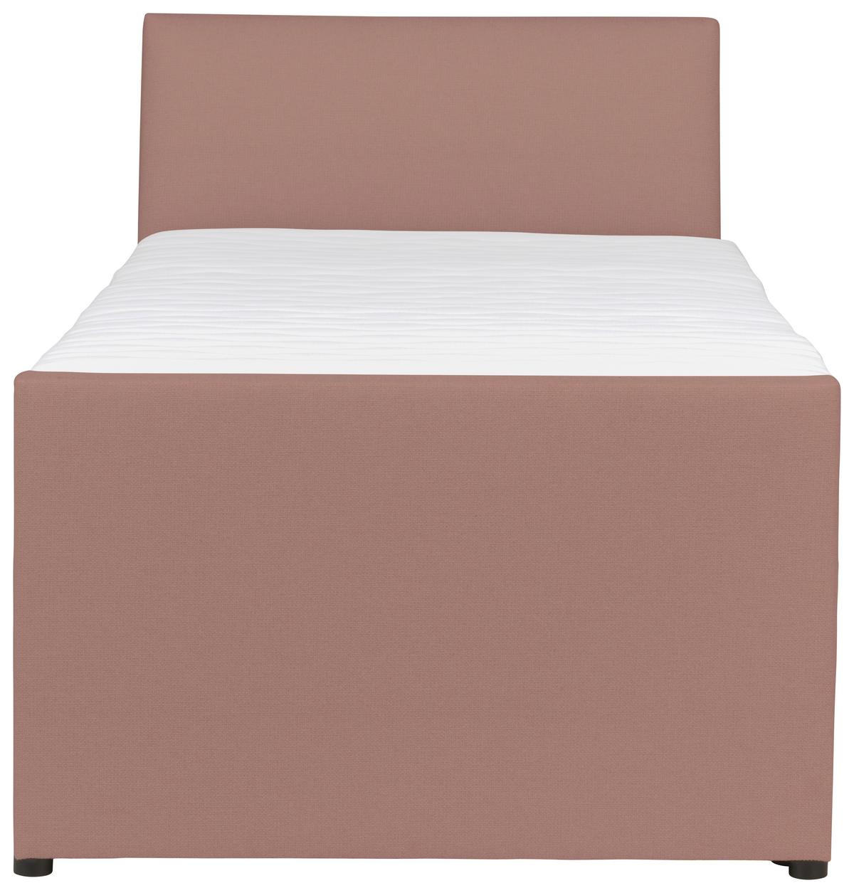 Boxspringbett Mit Bettkasten Nida 120x200 Cm Altrosa - Altrosa/Schwarz, MODERN, Holz/Textil (120/200cm) - MID.YOU
