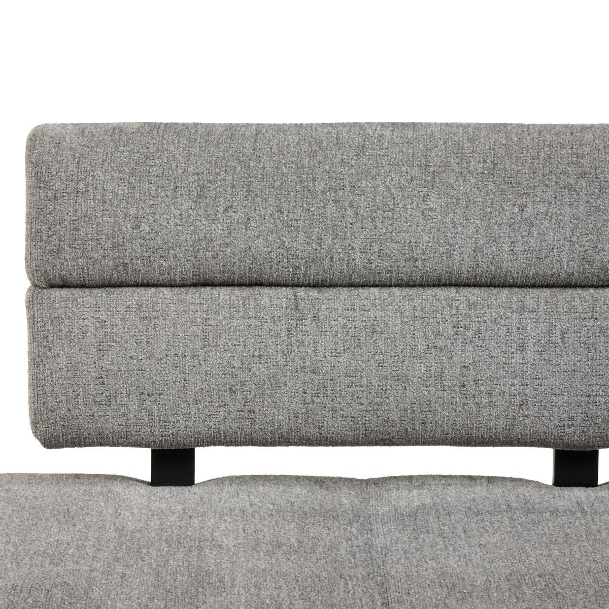 Sitzbank Paros mit Lehne Anthrazit, B: 140 cm - Anthrazit/Schwarz, KONVENTIONELL, Textil/Metall (140/88/62cm) - MID.YOU