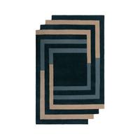 Wollteppich Labyrinth - Blau, Trend, Textil (120/180cm)