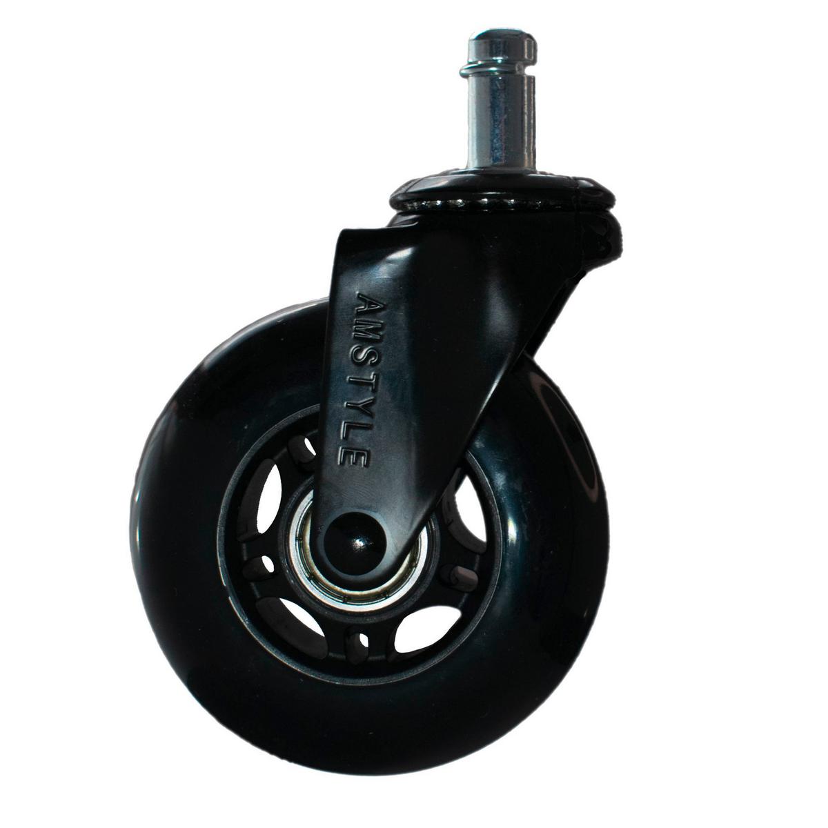 Drehstuhlrolle Schwarz B: 7,5 Cm - Schwarz, Design, Kunststoff (7,5/12/3,3cm) - Livetastic