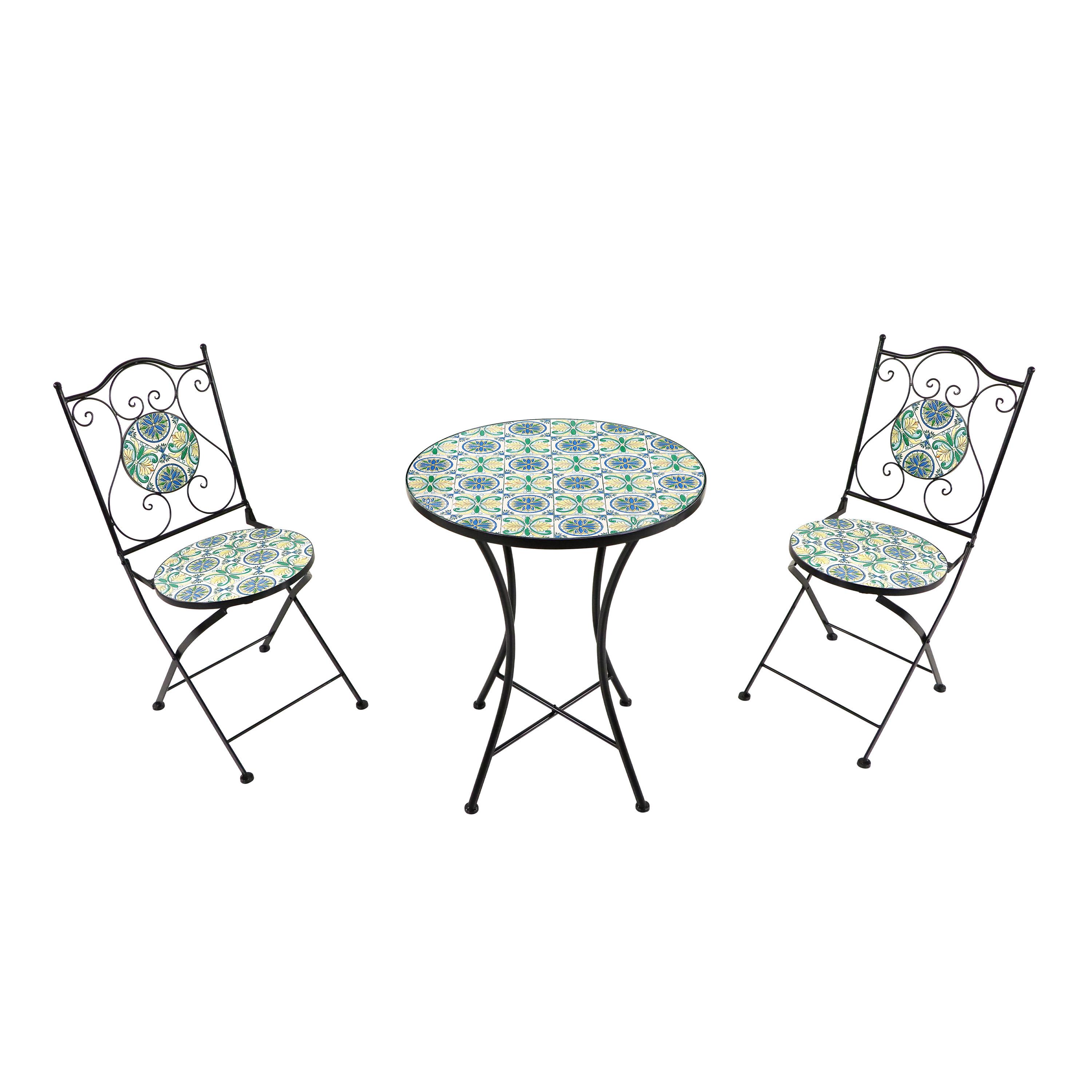 GARTENSET AMELIE VINTAGE - Blau/Gelb, Basics, Keramik/Metall (60/75cm) - Ambia Garden
