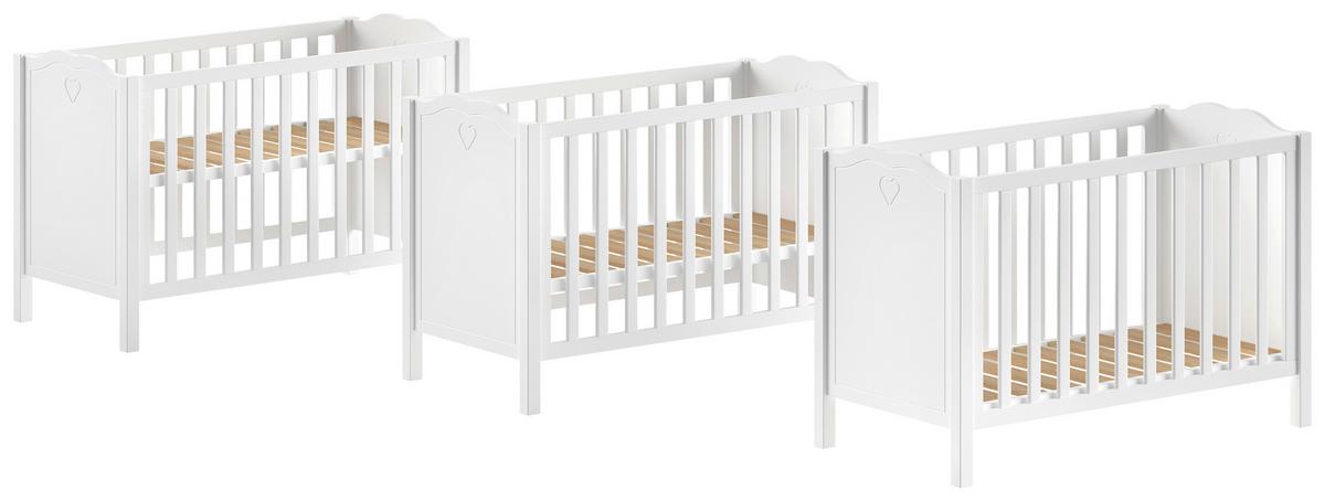 Gitterbett Amori Weiß 60x120cm - Weiß, MODERN, Holz/Holzwerkstoff (60/120cm) - Vipack