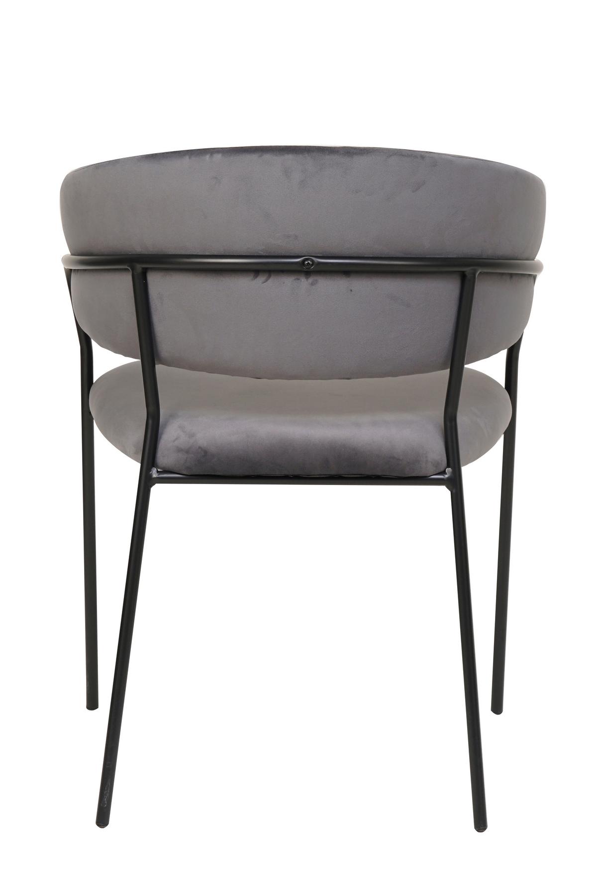 Armlehnstuhl Grau B: 55 Cm - Schwarz/Grau, MODERN, Textil/Metall (55/80/50cm) - Livetastic