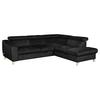 Ecksofa Aspen Mit Bettkasten Webstoff Schwarz 245x208 Cm - Buchefarben/Schwarz, Design, Textil (245/208cm) - Livetastic