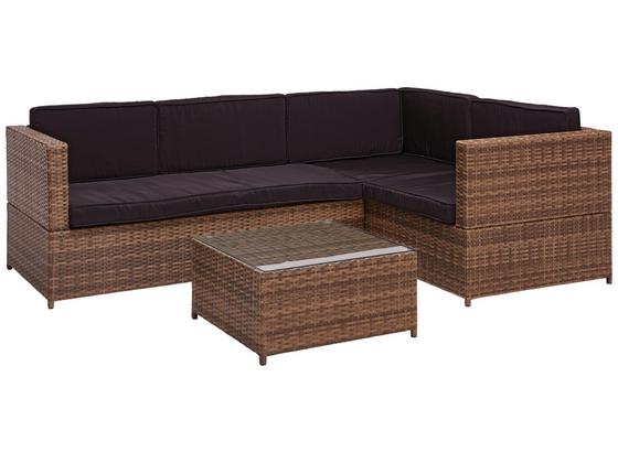 Loungegarnitur Cuba 3-Teilig inkl. Kissen - Klar/Schwarz, MODERN, Glas/Kunststoff (206/143cm) - Ombra Loungegarnitur Cuba 3-Teilig inkl. Kissen - Klar/Schwarz, MODERN, Glas/Kunststoff (206/143cm) - Ombra