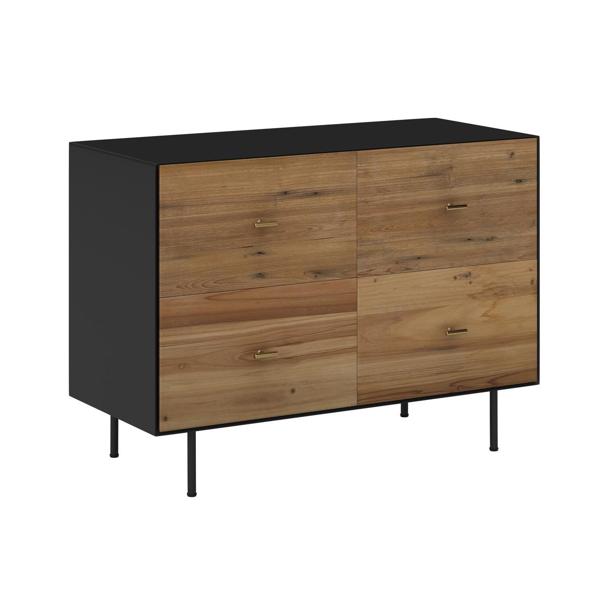 Komoda GIORGIA - čierna/zlatá, Modern, kov/drevo (90/66/40cm) - Bessagi Home