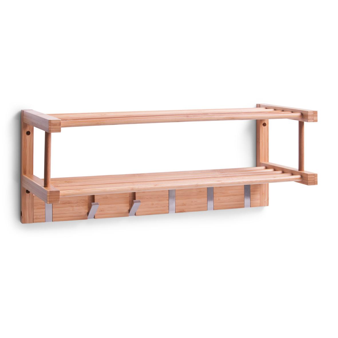 Wandgarderobe Naturfarben B: 60 cm - Naturfarben, Basics, Holz (60/24/24cm) - Zeller Present