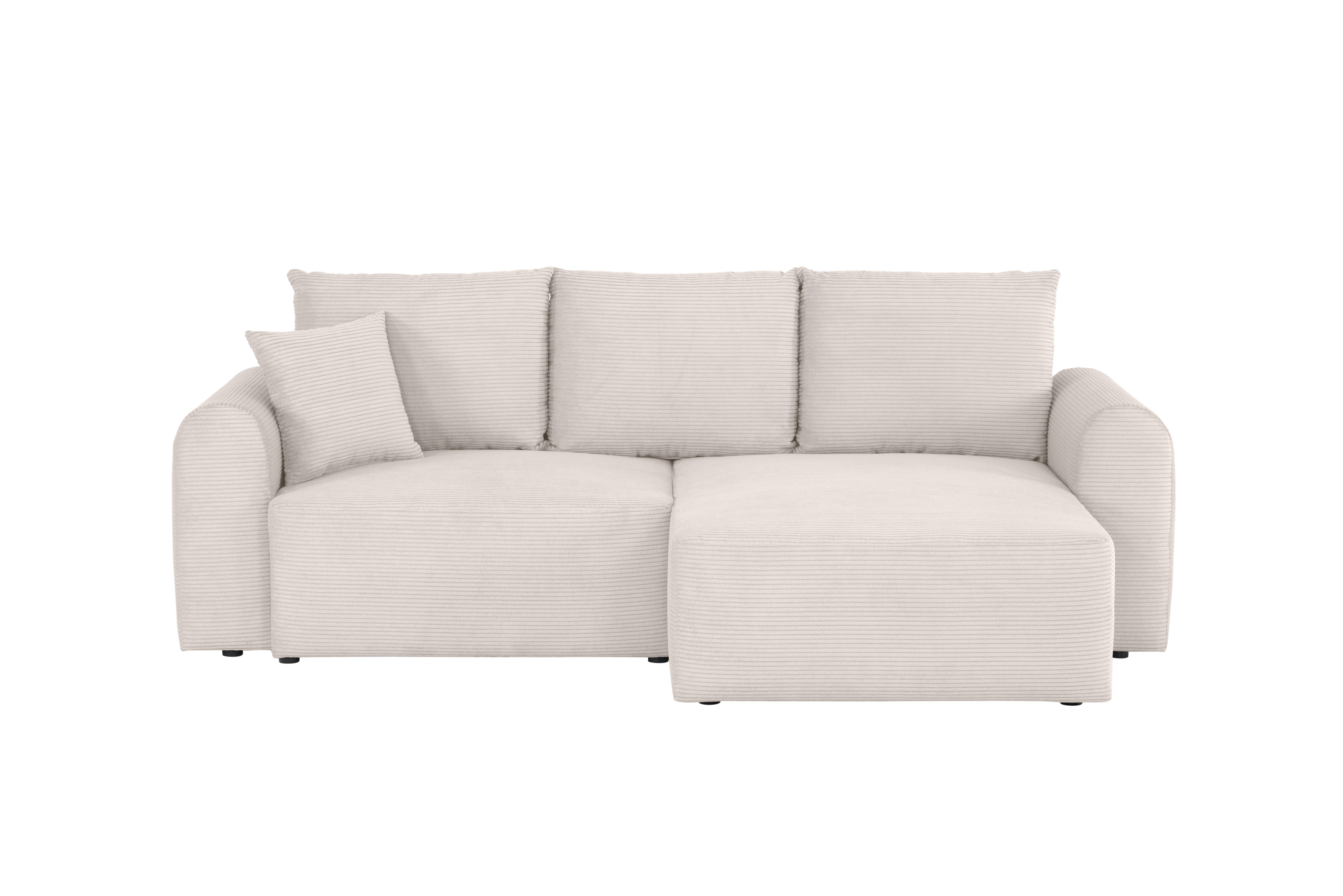 Ecksofa Joni Weiß S: 250 Cm - Weiß, Design, Textil (250/151cm) - MID.YOU