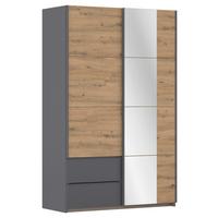 Schwebetürenschrank Stoke Grau Eiche Artisan Dekor - Eiche Artisan/Grau, MODERN, Holzwerkstoff (131/210/59cm) - Rauch Möbel