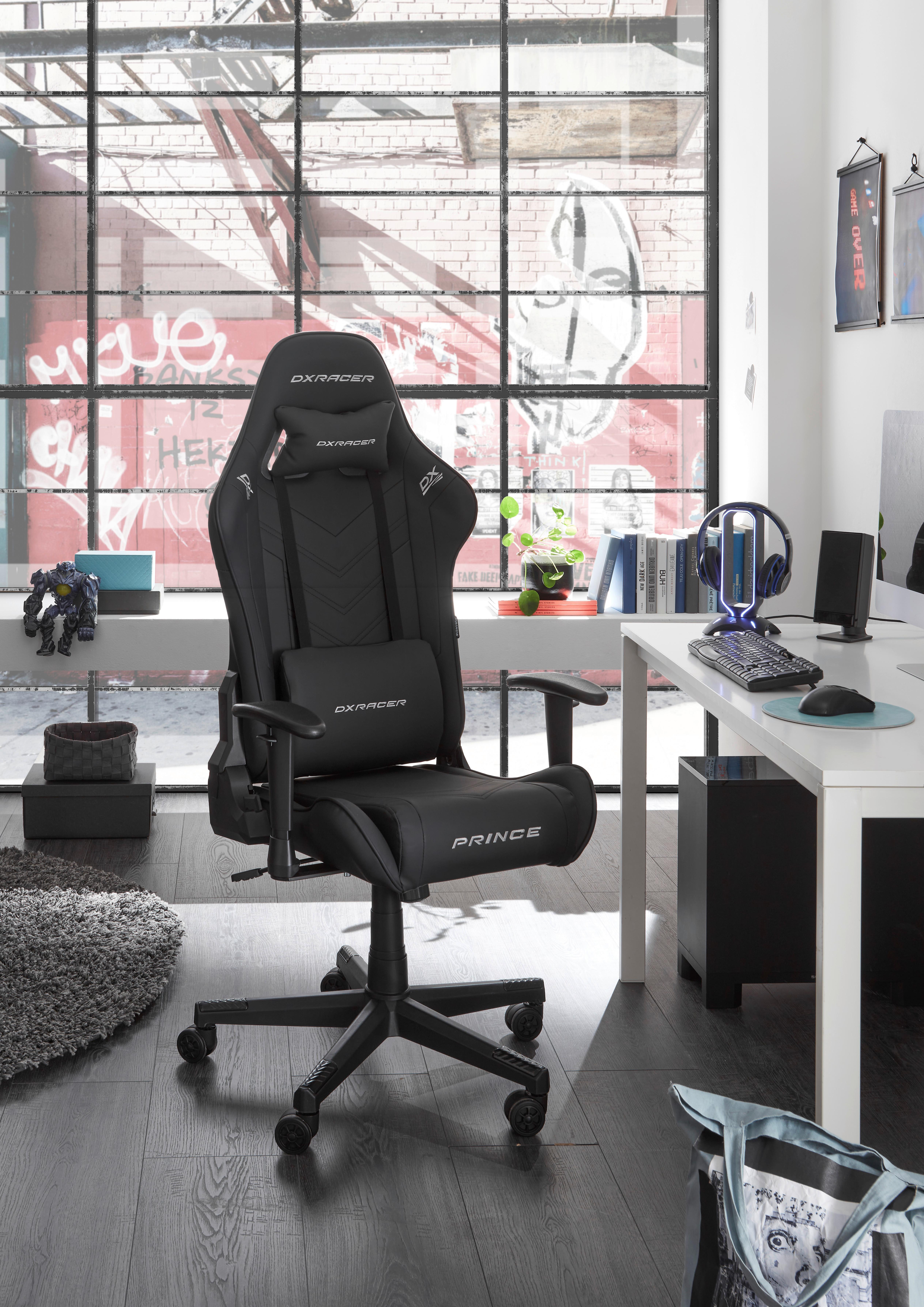 Gamingstuhl Dx Racer Prince L - Schwarz, MODERN, Kunststoff/Textil (67/126/67cm) - Dxracer