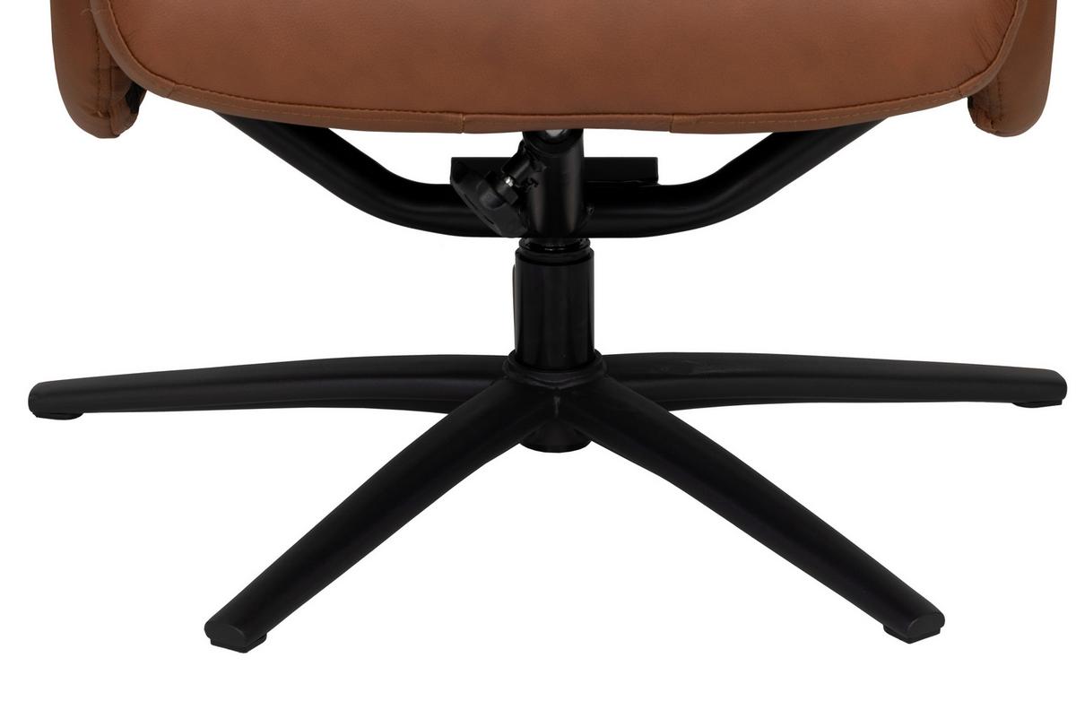 Relaxsesselset Repose Kupferfarben B: 76 cm - Schwarz/Kupferfarben, Design, Leder/Textil (76/107/79cm) - Livetastic
