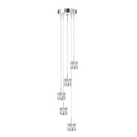 Led-hängeleuchte Ice Cube 6775-5-Led - Chromfarben, Design, Glas/Metall (18/116cm)