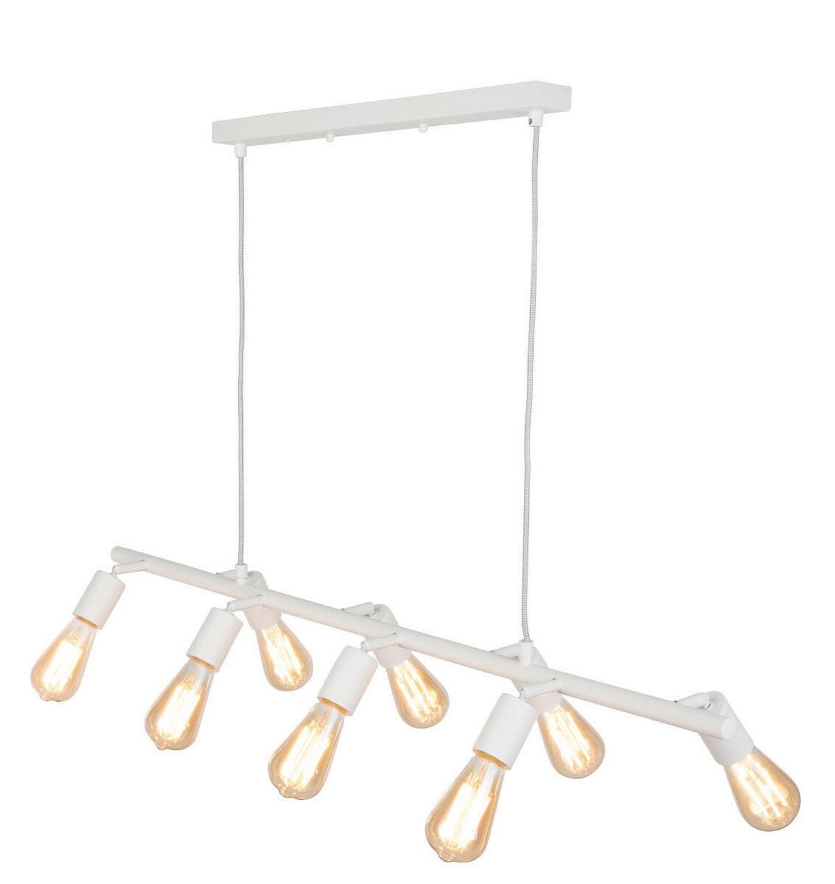 Hängeleuchte Miami H: 28-175cm 8-Flammig Höhenverstellbar - Weiß, Design, Metall (105/28/28-175cm) - It's about Romi