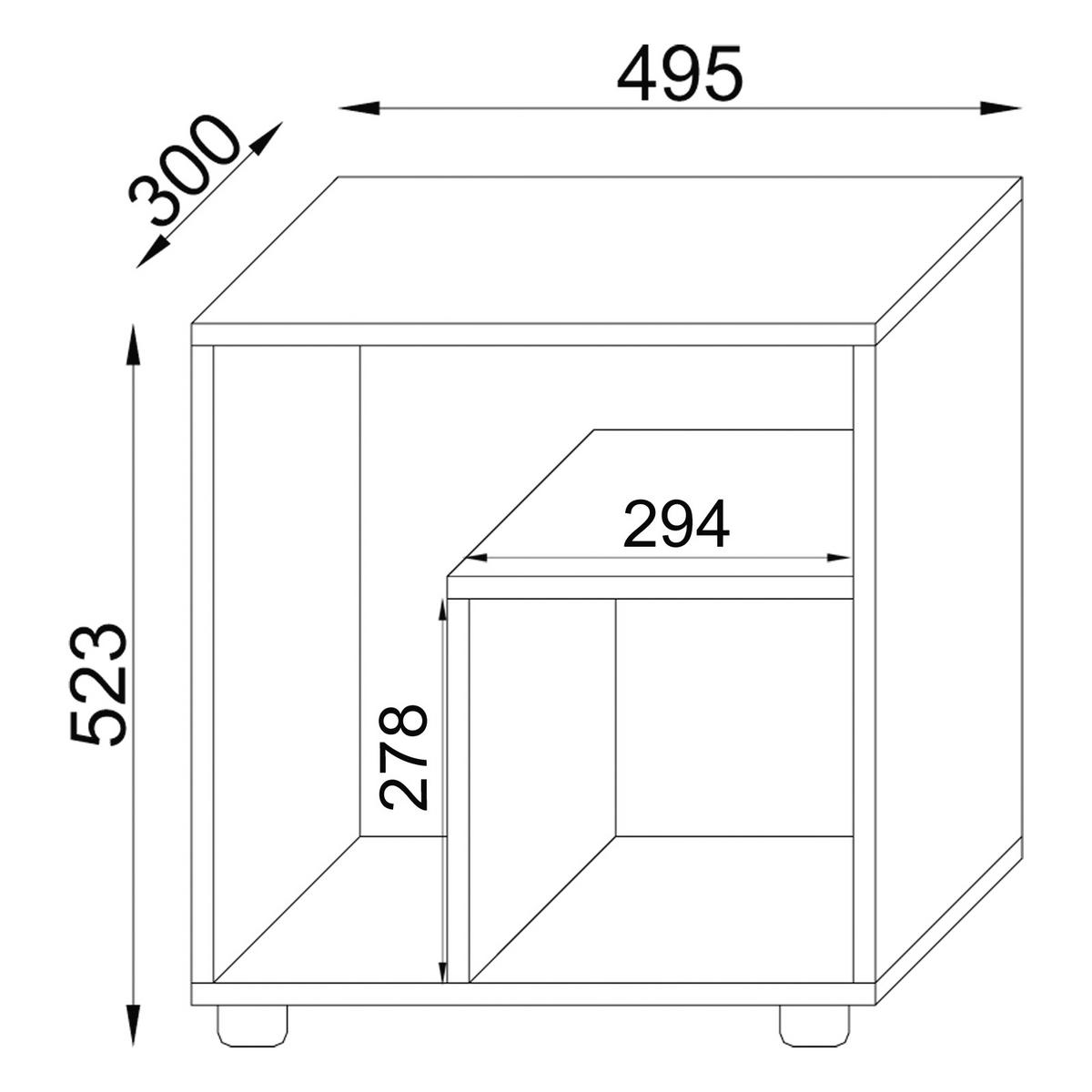 Přístavný stolek Zeito šířka 50cm buk - černá/barvy buku, Basics, kompozitní dřevo (30/50/55cm) - MID.YOU