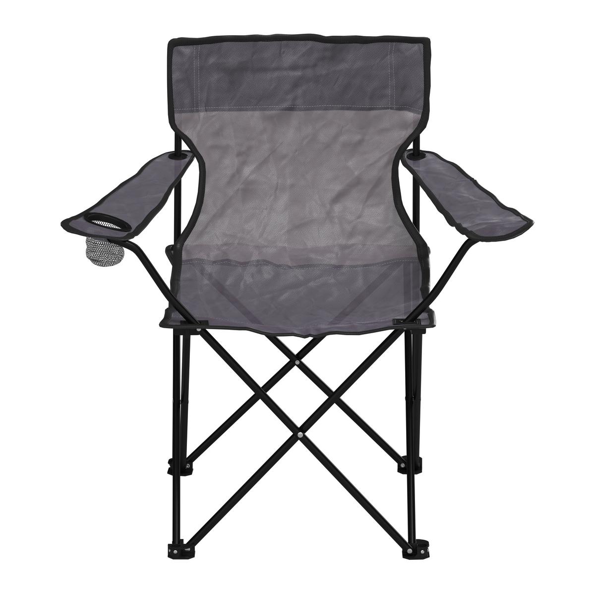 Kempingszék Luca - fekete/szürke, Modern, textil/fém (80/80/51cm) - Ondega