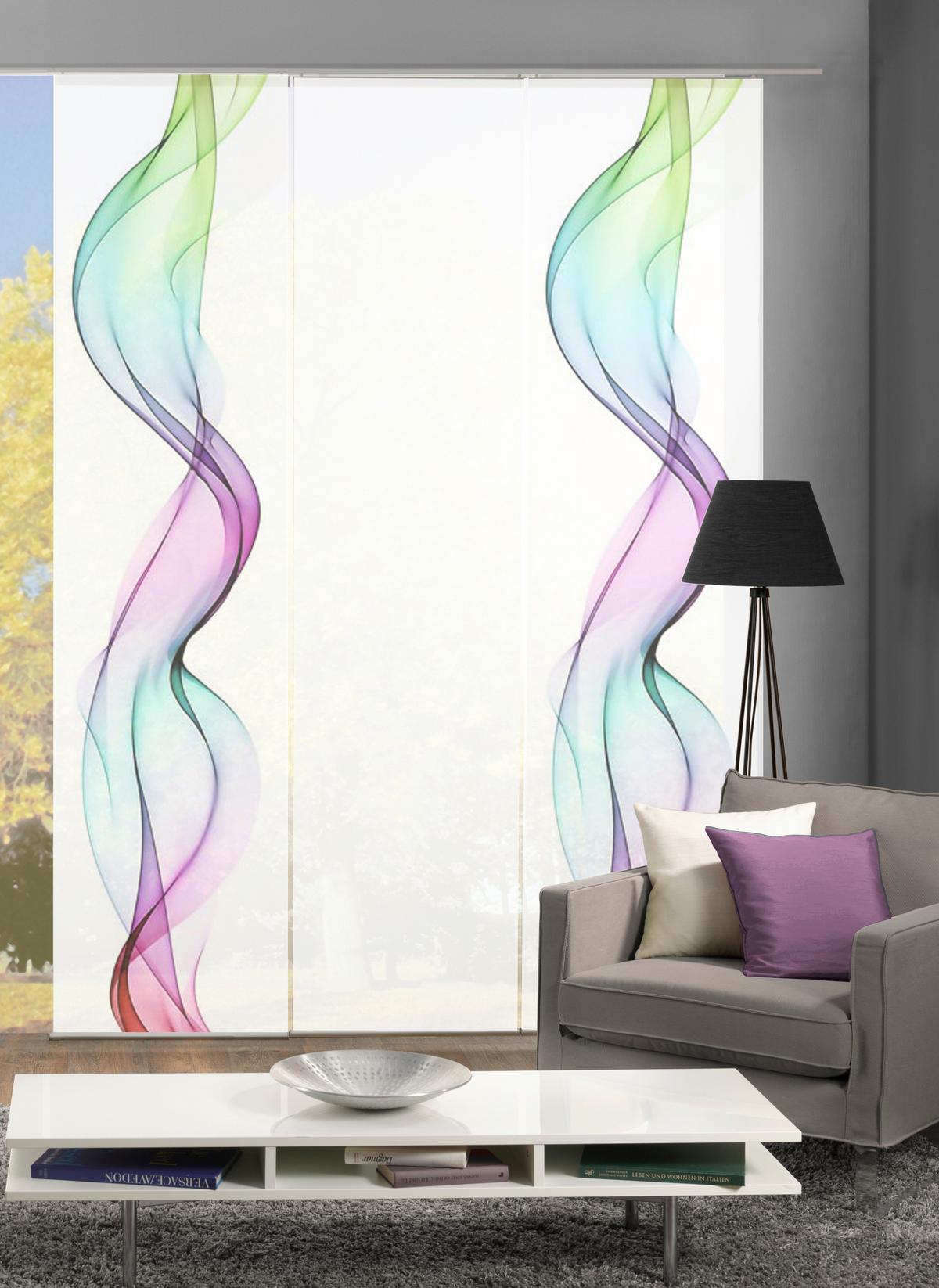 Flächenvorhang Edmonton Multicolor B: 60 cm - Multicolor, Design, Textil (3x60/245cm)