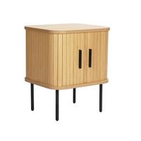 Nachttisch Naturfarben/schwarz B: 45 Cm - Schwarz/Naturfarben, Design, Holzwerkstoff/Metall (45/55/40cm) - Livetastic