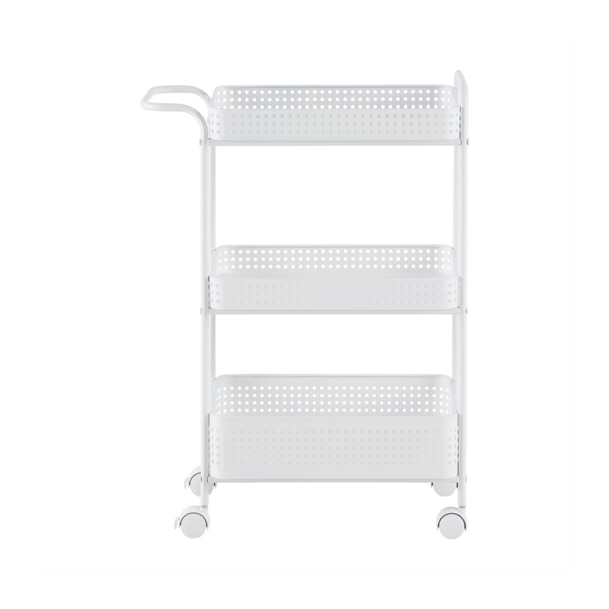 UNIVERZÁLNÍ VOZÍK ANCONA - bílá, Moderní, kov/plast (52/72/28cm) - Mömax