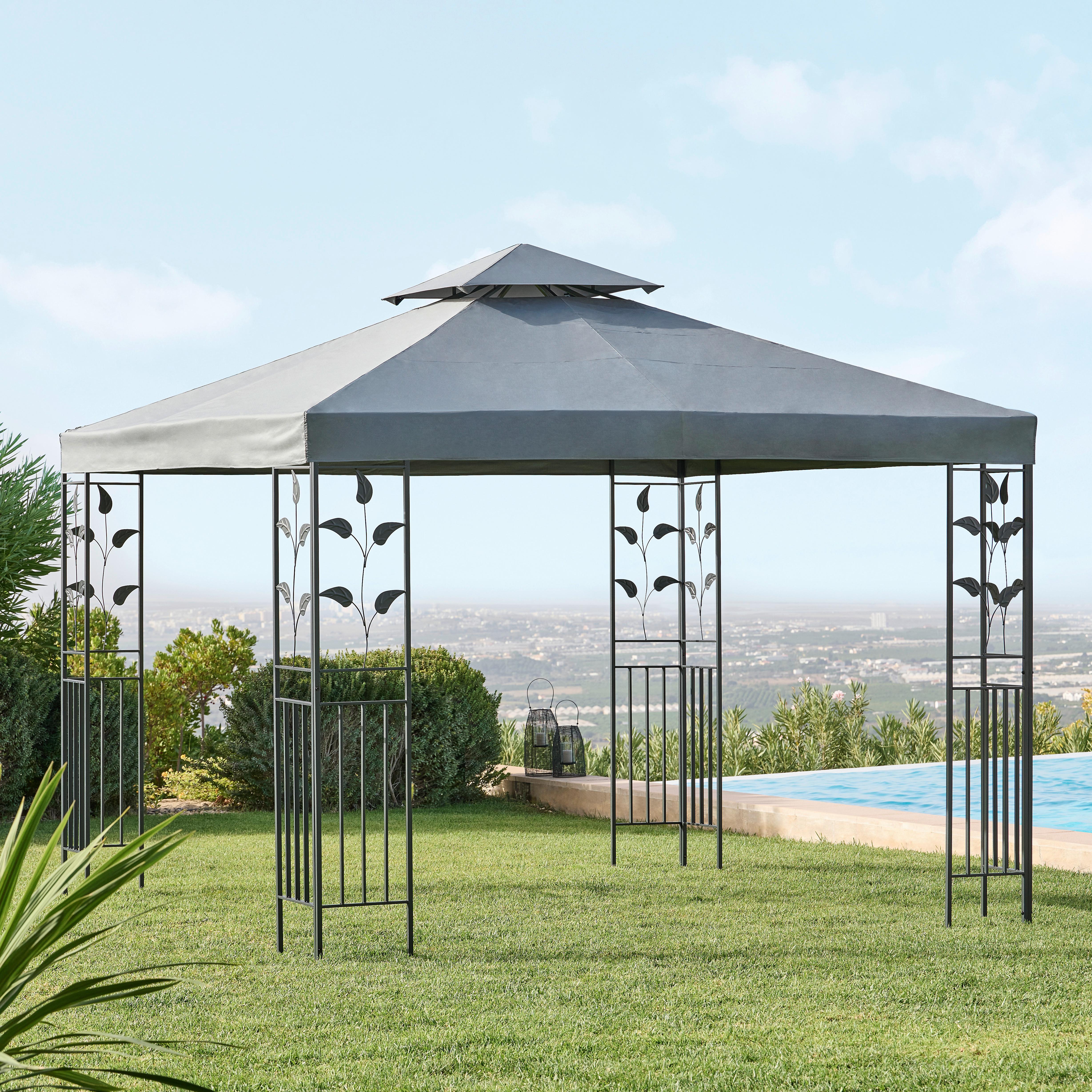 Pavillon Manila 297x297 Cm, Regenabweisend Und Rostfrei