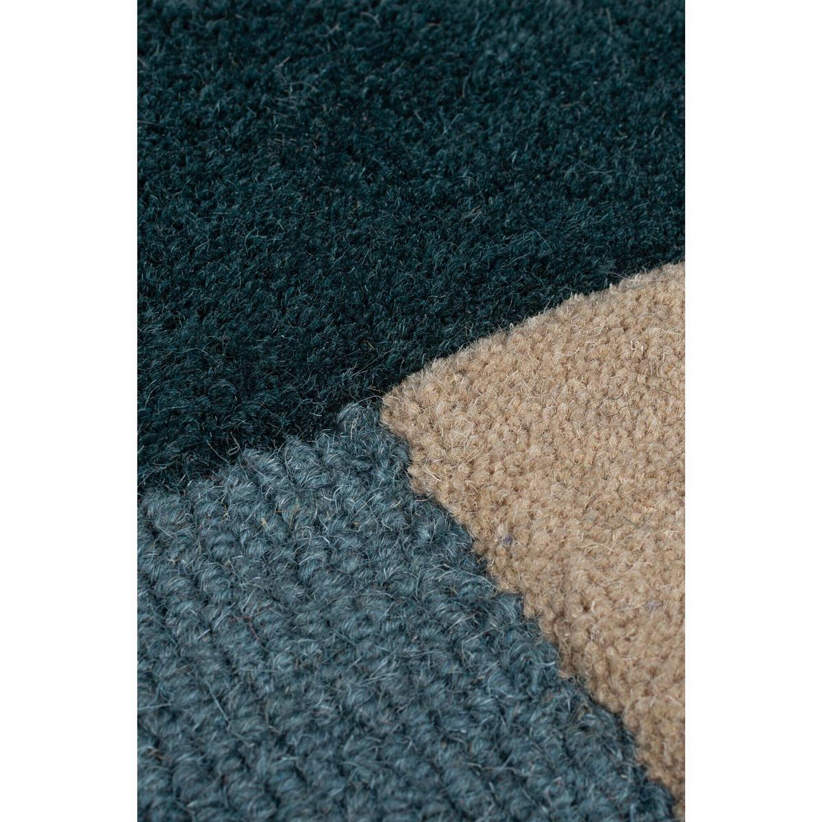 Wollteppich Labyrinth - Blau, Trend, Textil (120/180cm)