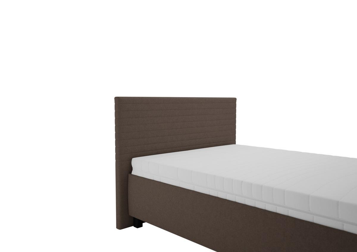 Čalouněná postel COMO 2 120x200 cm, hnědá - přírodní barvy/světle modrá, Konvenční, dřevo/textil (120/200cm)