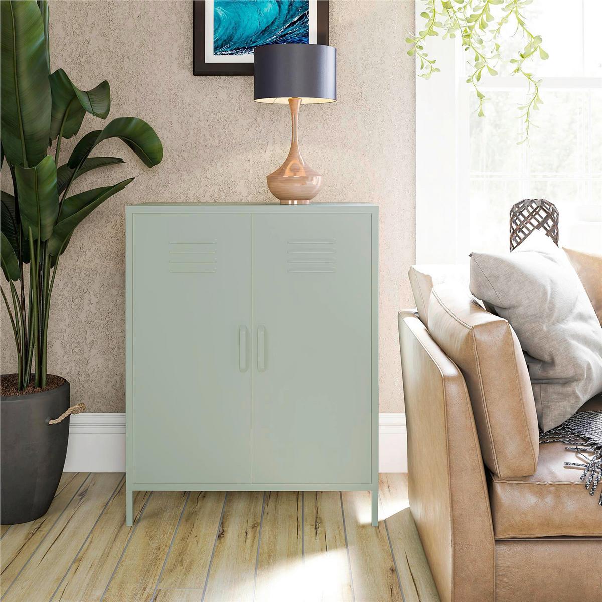 Highboard Mission District Grün B: 40cm - Hellgrün/Grün, Design, Metall (40/102/80cm) - MID.YOU