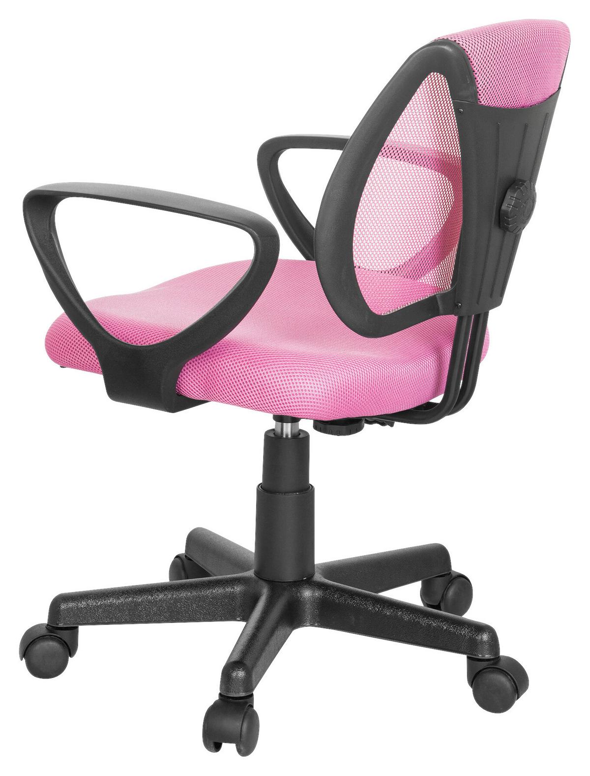 Jugenddrehstuhl Kiddy Cd mit Armstützen Pink Bis 60 Kg - Pink/Schwarz, Basics, Kunststoff (58/75-92/45cm) - MID.YOU
