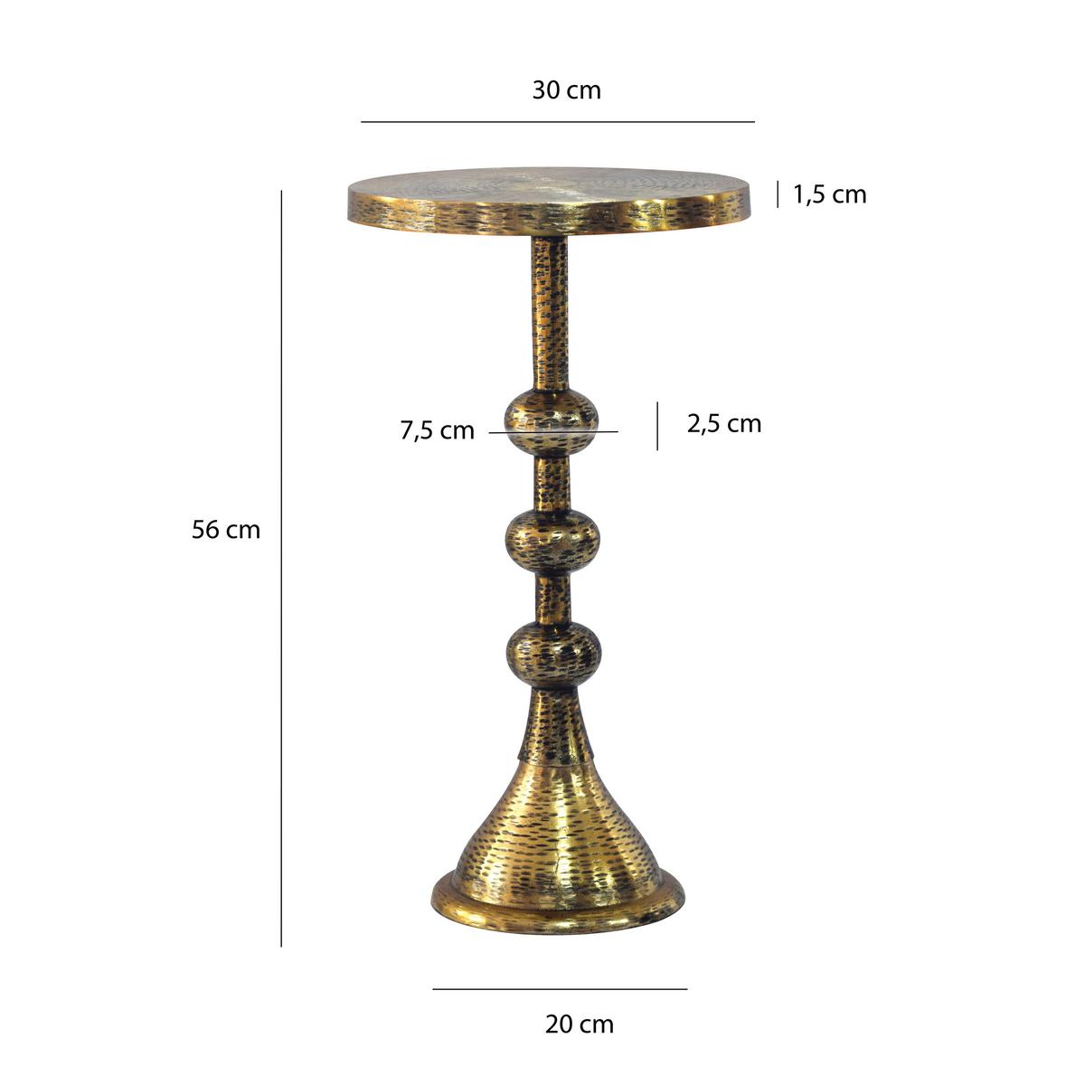 BEISTELLTISCH Goldfarben L: 30cm - Goldfarben, Design, Metall (30/30/56cm) - Livetastic
