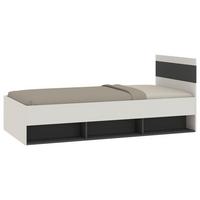 Bett Basic Two Kaschmir/Anthrazit 90x200 - Kaschmir/Anthrazit, KONVENTIONELL, Holzwerkstoff (90/200cm)