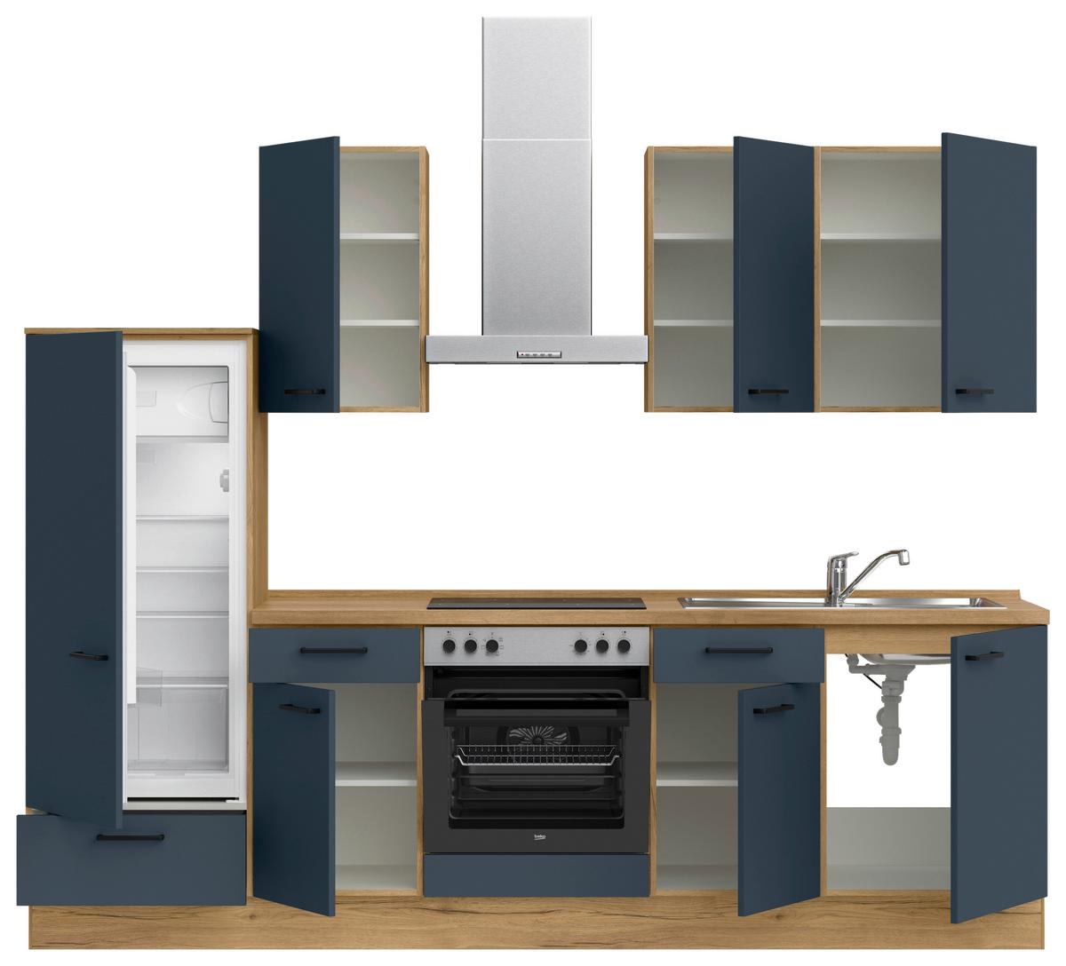 Küchenleerblock Easytouch Low-Line, L6 Links - Eichefarben, MODERN, Holzwerkstoff (270cm) - Nobilia