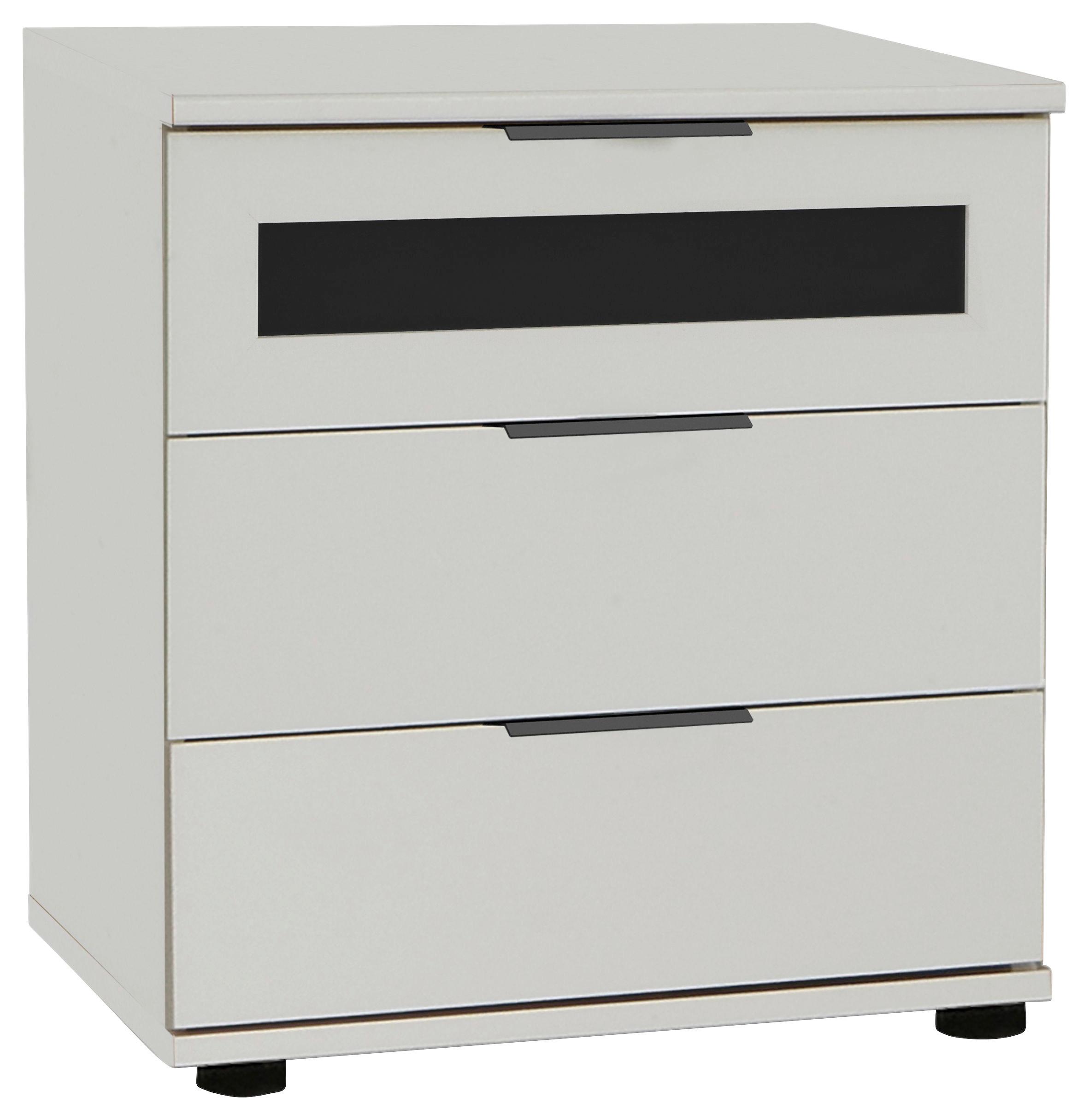 Nachtkästchen Alicante Schwarz/Weiß B: 52 cm