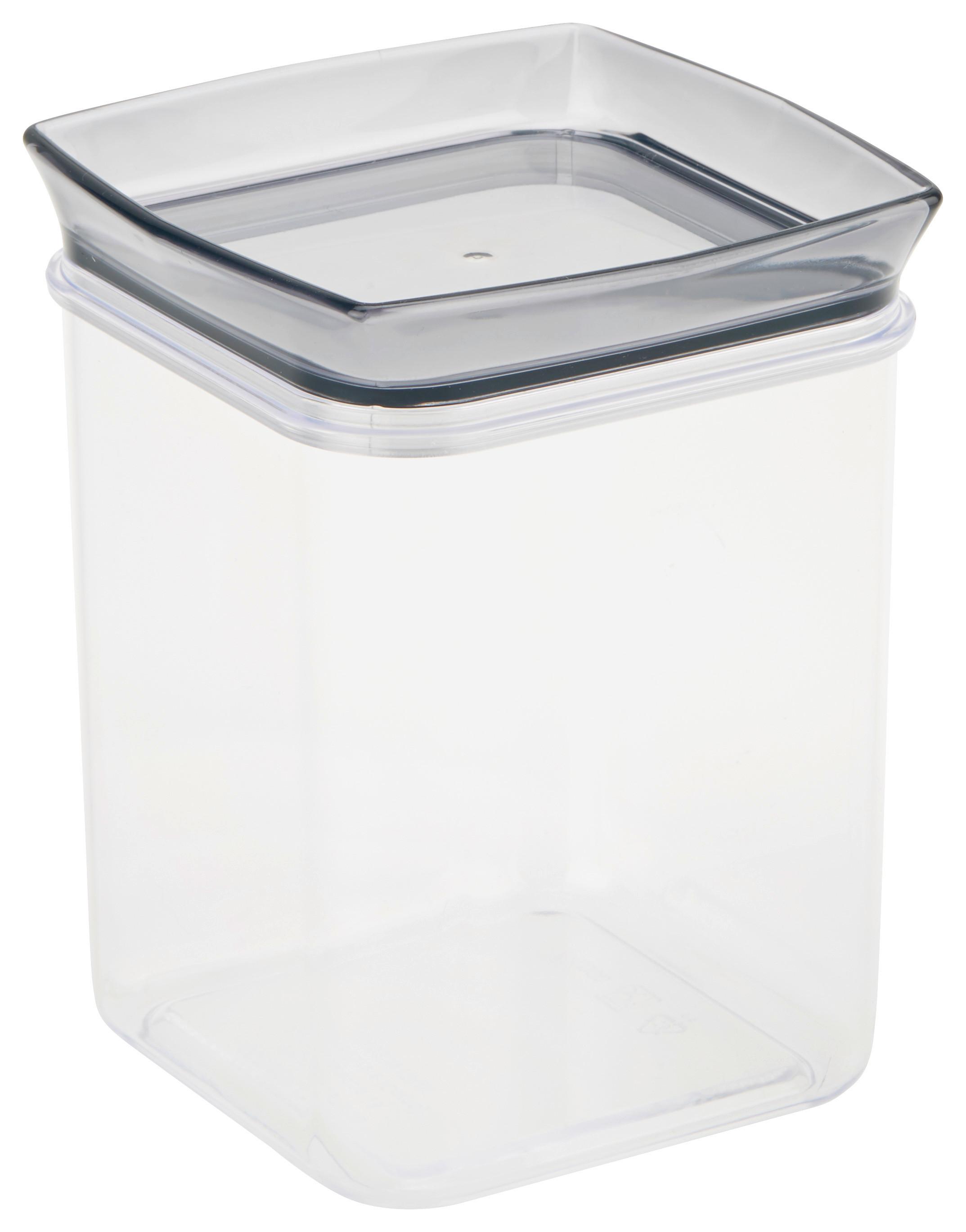 Vorratsdose Tessy ca. 1 L, spülmaschinengeeignet - Transparent/Hellgrau, KONVENTIONELL, Kunststoff (10/10/14cm) - Luca Bessoni
