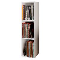 Regál na vinylové desky Platto - bílá, Konvenční, kompozitní dřevo (34/107/29cm) - MID.YOU
