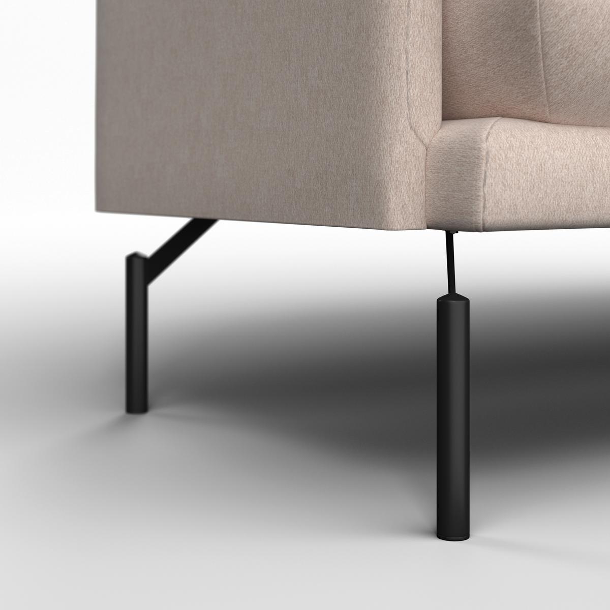 Rohová sedačka ROSA, pravá, béžová tkanina, vzhled lnu - černá/béžová, Moderní, kov/dřevo (226/163cm) - Bessagi Home