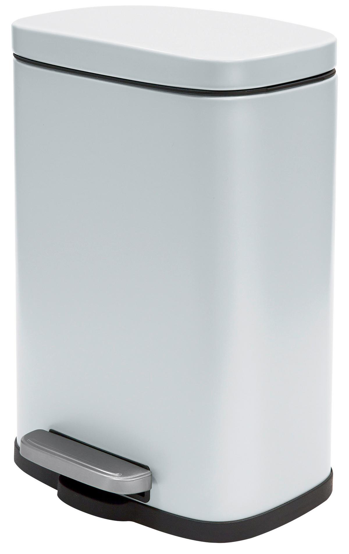 Treteimer Akira 12l Weiß Metall Lbh: 28x19,3x37,9 Cm - Schwarz/Weiß, Basics, Kunststoff/Metall (28/19,3/37,9cm) - Spirella