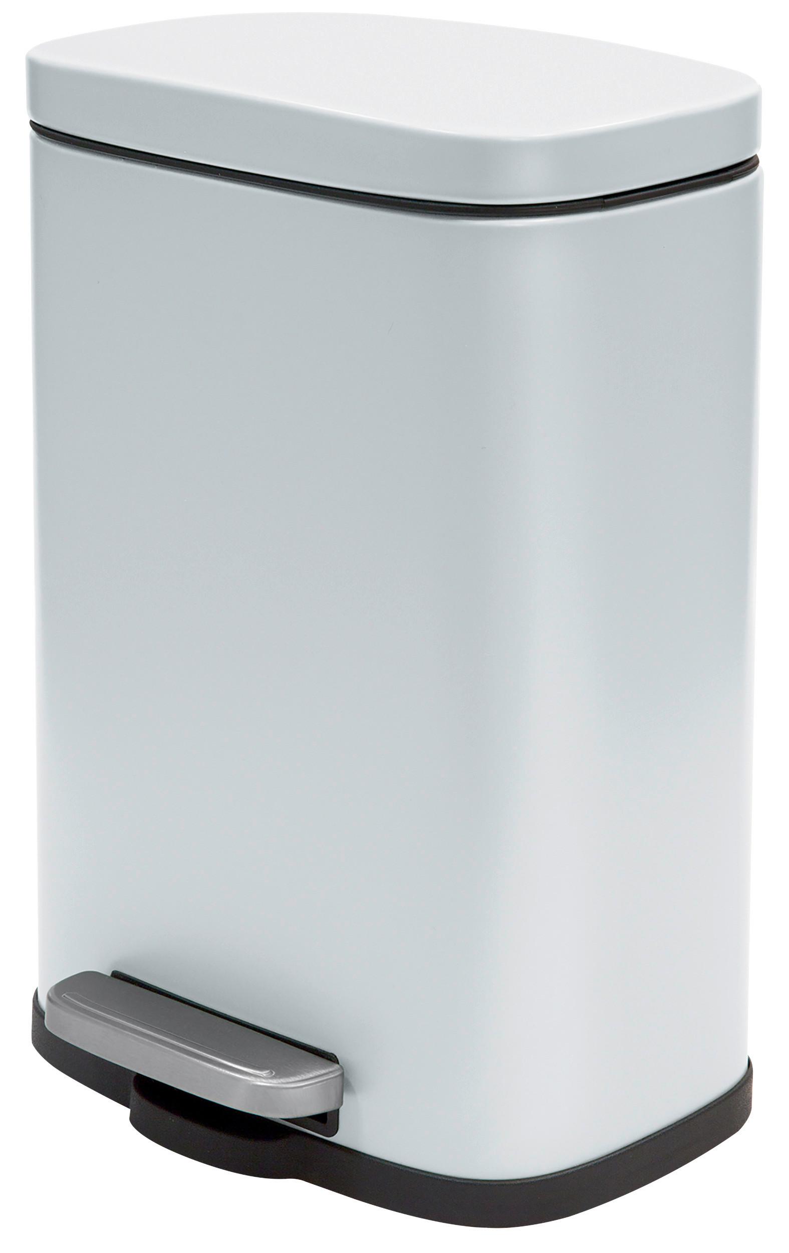 Treteimer Akira 12l Weiß Metall Lbh: 28x19,3x37,9 Cm