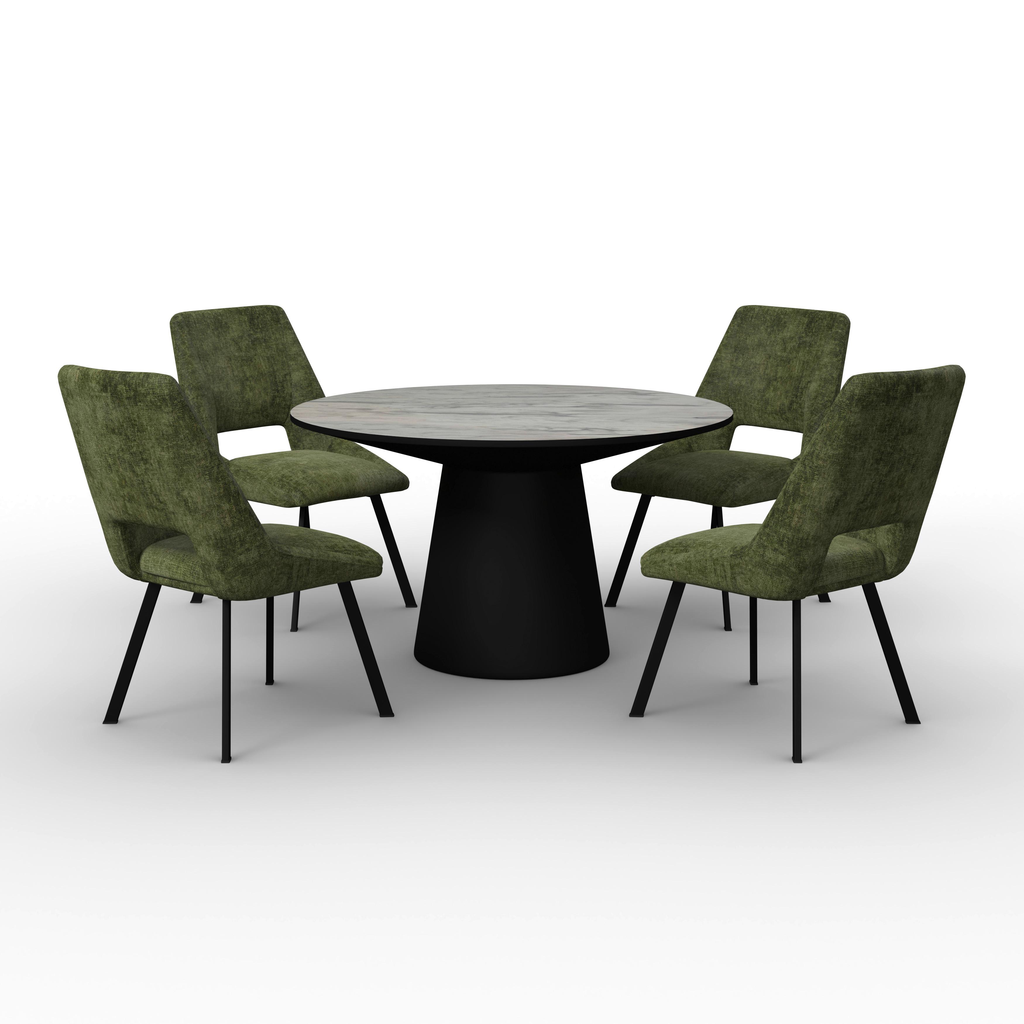 STOLOVÁ SÚPRAVA AMARILLO - čierna/biela, Modern, kov/kompozitné drevo (120/75cm) - Bessagi Home