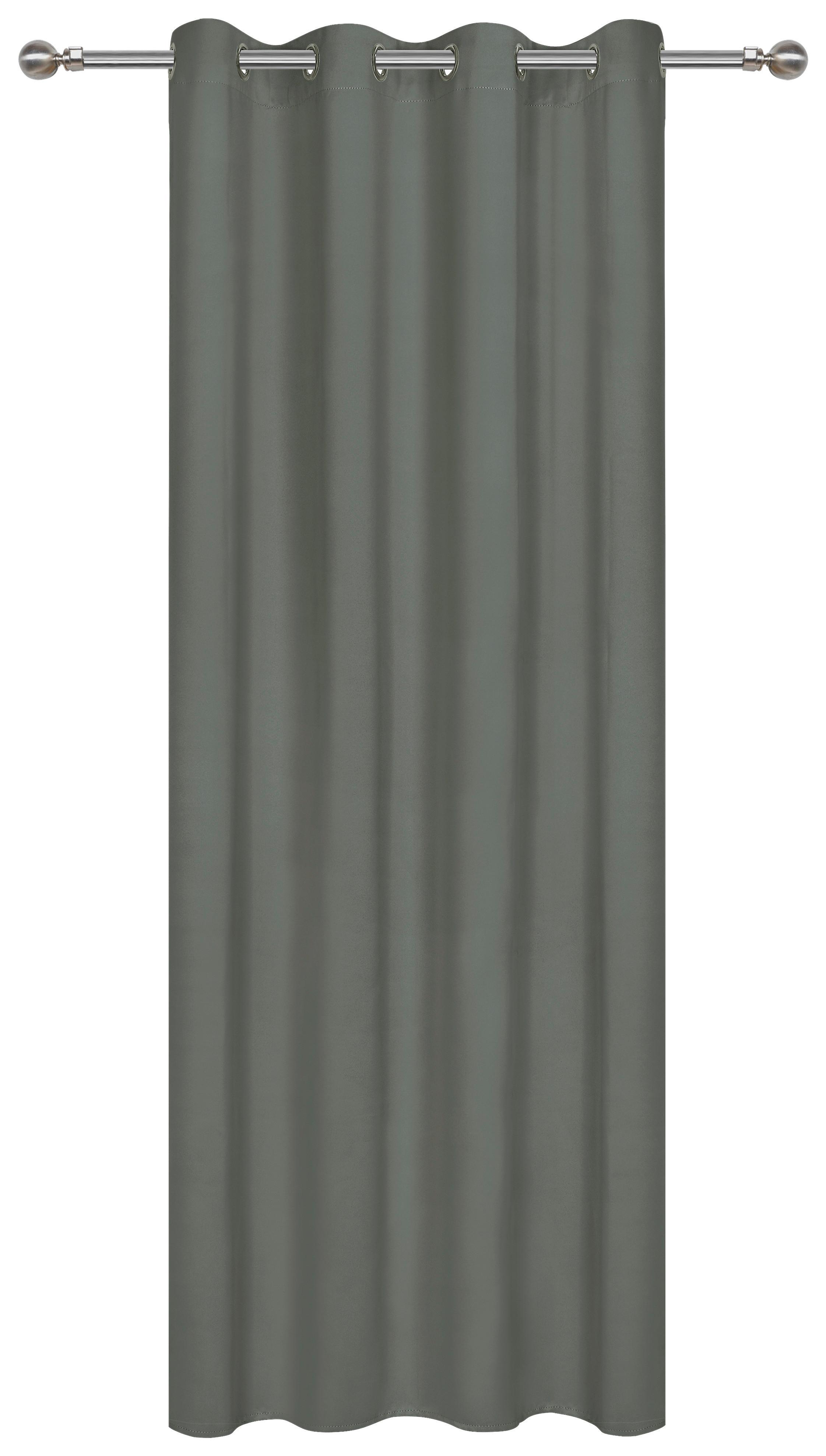 Vorhang Mit Ösen Elma B: 140cm, Anthrazit - Anthrazit, ROMANTIK / LANDHAUS, Textil (140/245cm) - James Wood