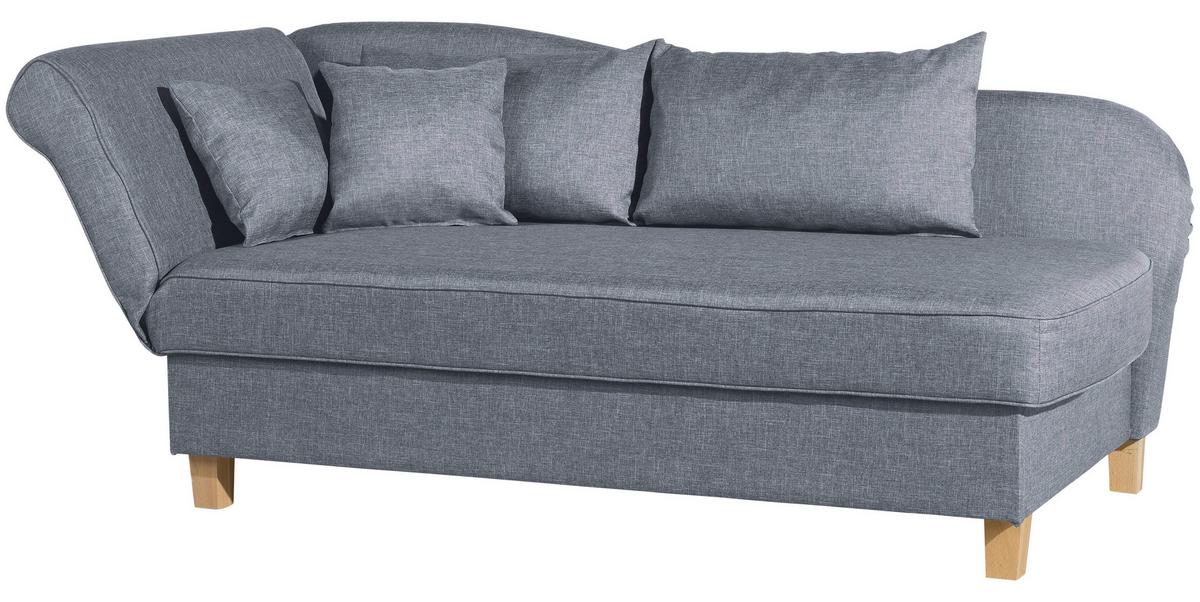 Recamiere Selma Blau Links mit Bettkasten+schlaffunktion - Blau, Design, Textil (190/88/82cm) - Max Winzer