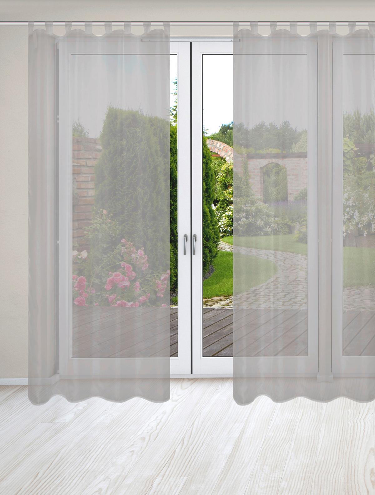 Schlaufenvorhang Nessi - Grau Hochglanz, Basics, Textil (135/245cm)