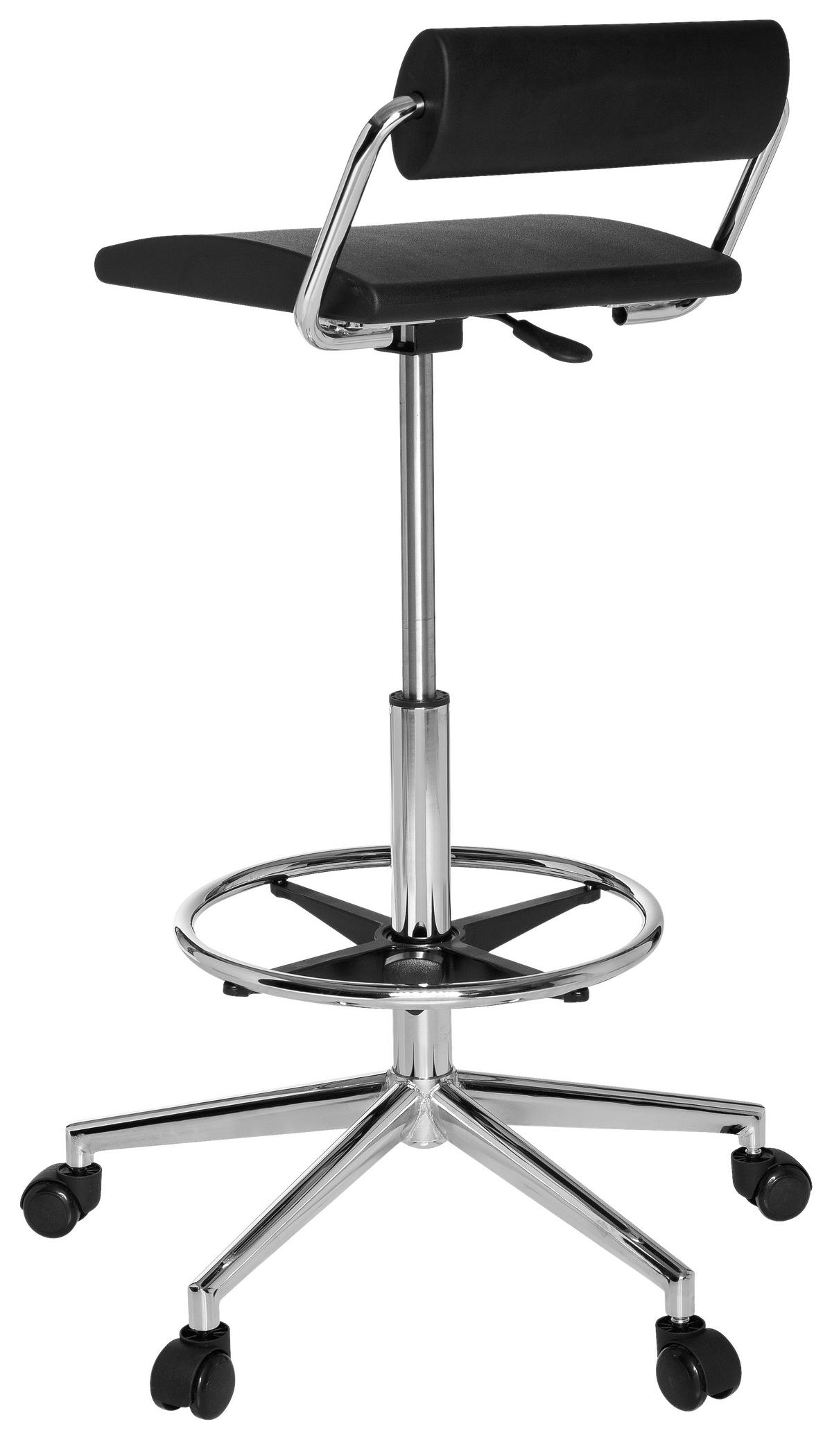 Bürohocker Top Work 28 Höhenverstellbar Schwarz - Schwarz, MODERN, Kunststoff/Metall (62/80/62cm) - MID.YOU