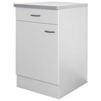 Spodná kuchynská skrinka Wito US50  biela - biela/farba ušľachtilej ocele, kompozitné drevo/plast (50/85/60cm) - MID.YOU