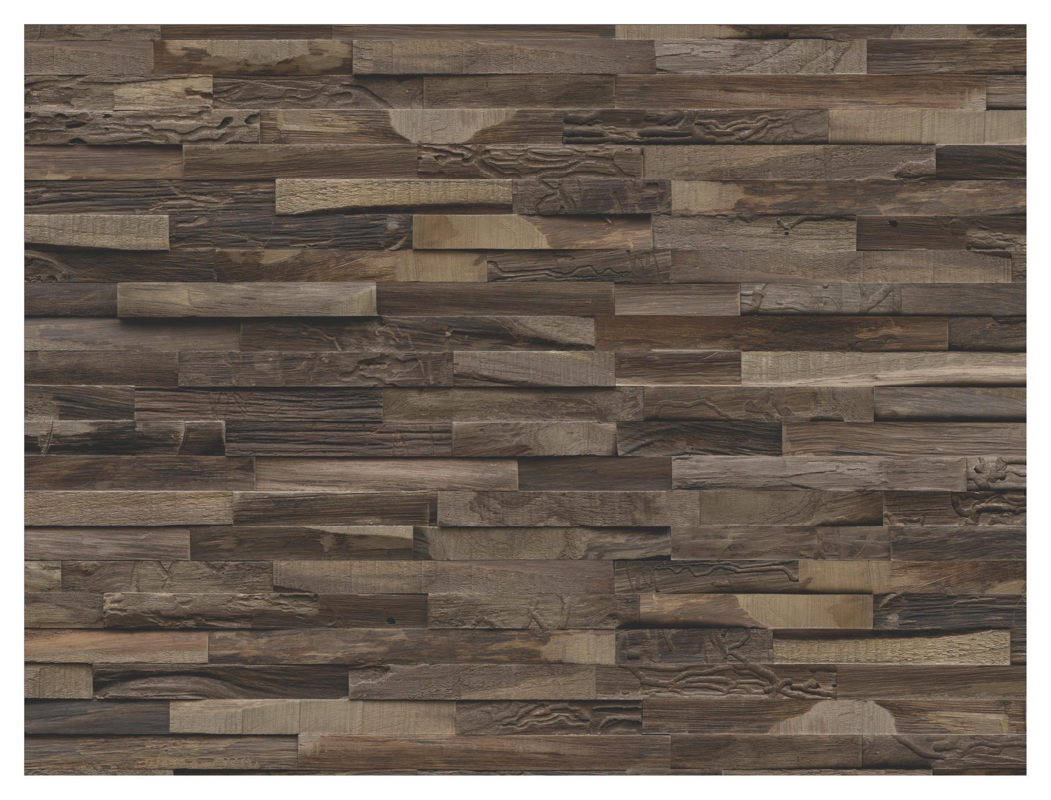 Wandverkleidung Teak Elegance Charred - Dunkelbraun, Basics, Holz (50/20/2cm)