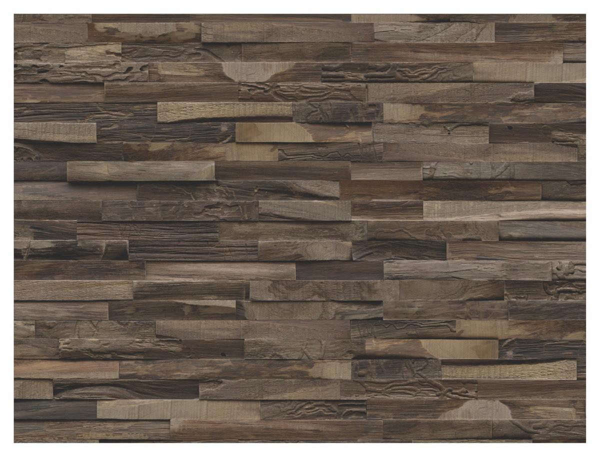 Wandverkleidung Teak Elegance Charred - Dunkelbraun, Basics, Holz (50/20/2cm)