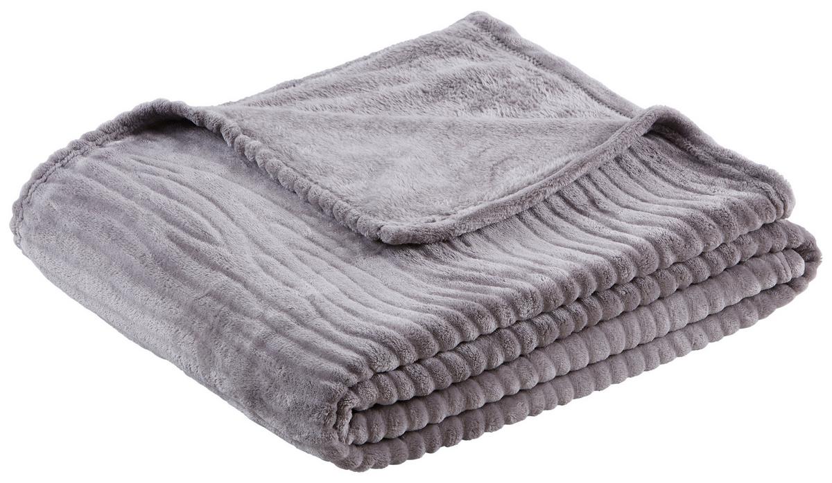 Kuscheldecke Milo Silber 180x220 cm - Silberfarben, ROMANTIK / LANDHAUS, Textil (180/220cm) - James Wood