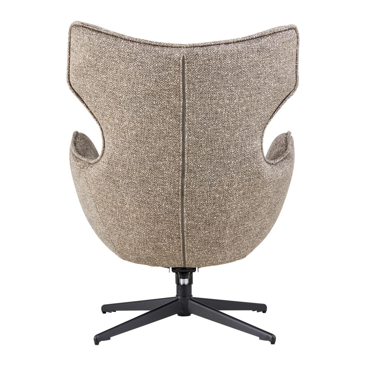 Otočné kreslo FLAVIO, sivohnedá - sivohnedá/čierna, Modern, kov/textil (74/98/83cm) - Mömax