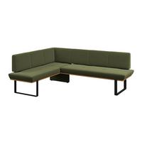 Eckbank Tristan Webstoff hellgrau, S:175x225cm - Schwarz/Grün, MODERN, Holz/Textil (175/225cm) - James Wood