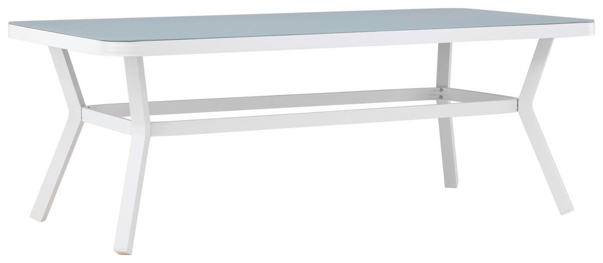 Gartentisch Virya - Weiß, KONVENTIONELL, Stein/Metall (200/100/74cm) - Gardenson