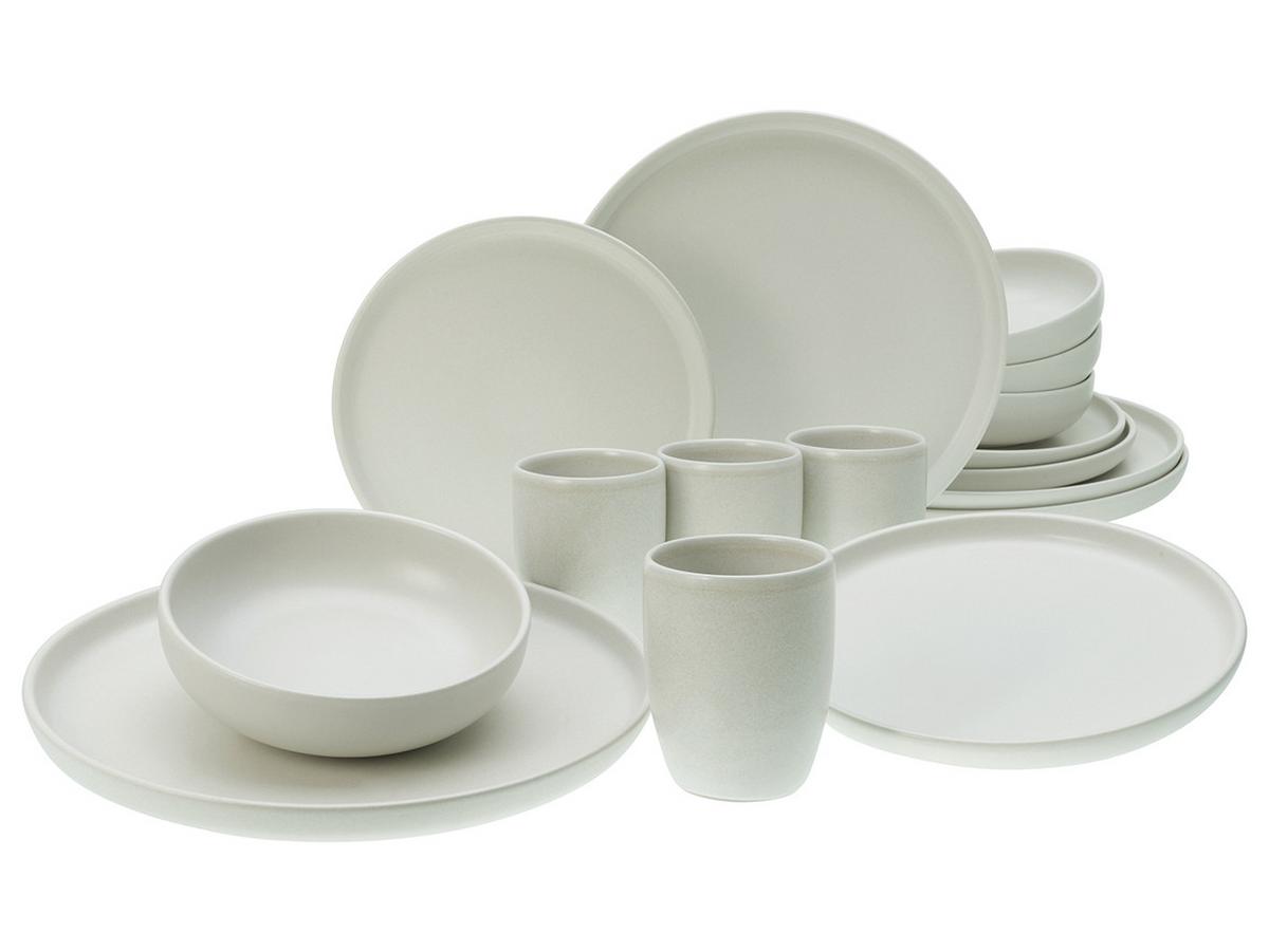Kombinovaný servis 16 dielny pre 4 osoby - biela, Basics, keramika - Creatable