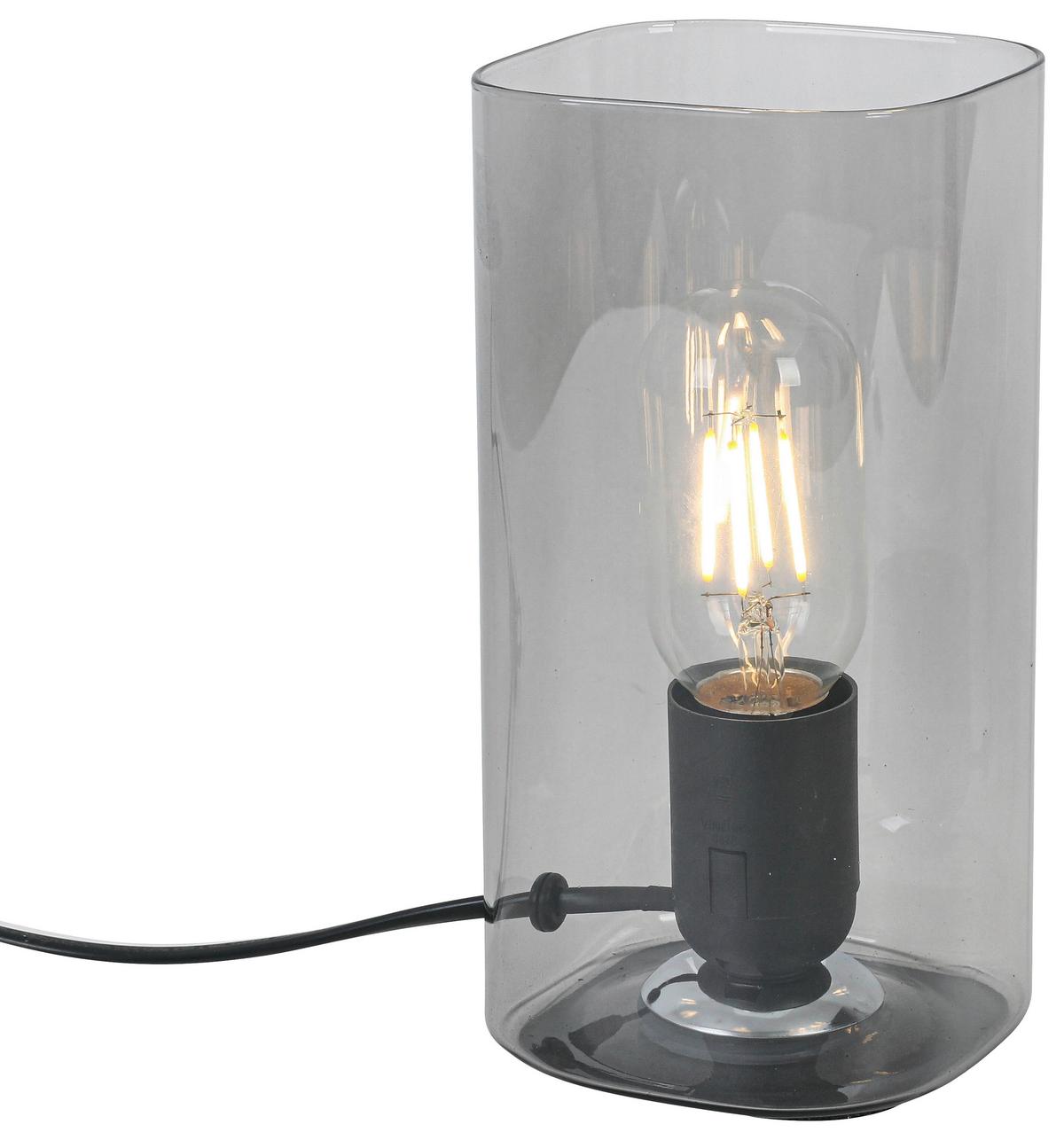 Tischleuchte Smoky - Schwarz, ROMANTIK / LANDHAUS, Glas/Kunststoff (10/10/20cm) - Luca Bessoni